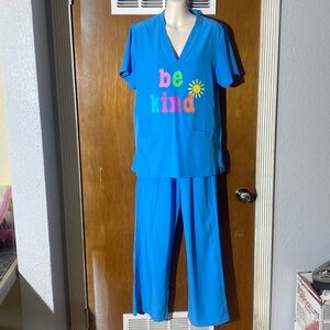 be kind” Used -Medium Light Blue Scrubs